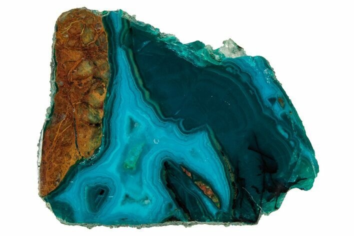 Polished Banded Chrysocolla and Malachite - Bagdad Mine, Arizona #327669